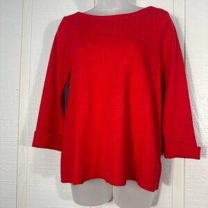 Tahari Elie Women's Red Sweater Size Medium EUC